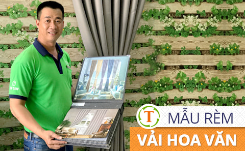 Mẫu rèm vải hoa văn