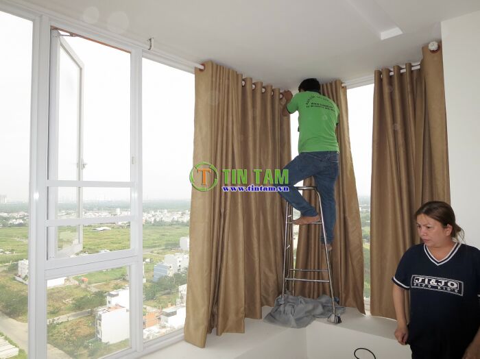 thi công màn rèm vải chống nắng Hàn Quốc